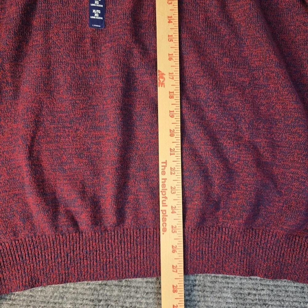 NWT Men's IZOD Crew Sweater Size XL Burgandy/Blue Cotton NEW